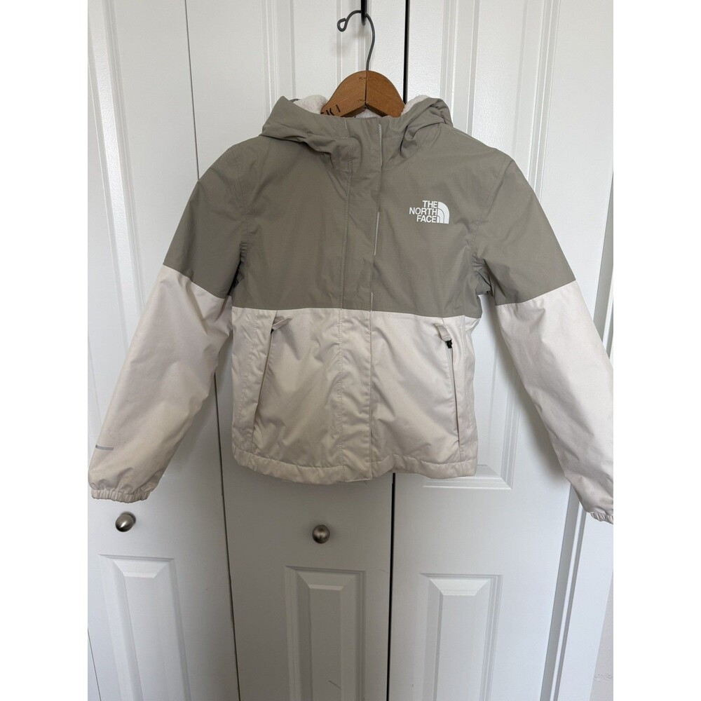 The North Face Girls Warm Antora Rain Jacket, S (7/8), green-beige